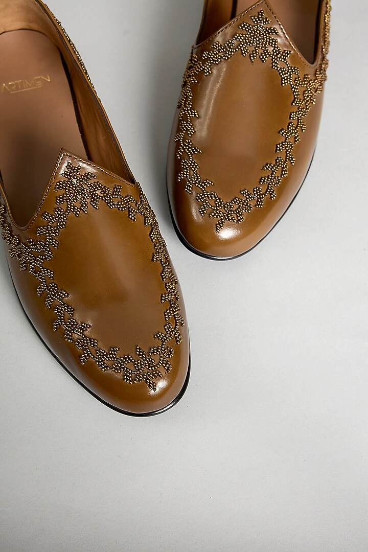 Brown Leather Loafers by ARTIMEN at Pernia's Pop Up Shop