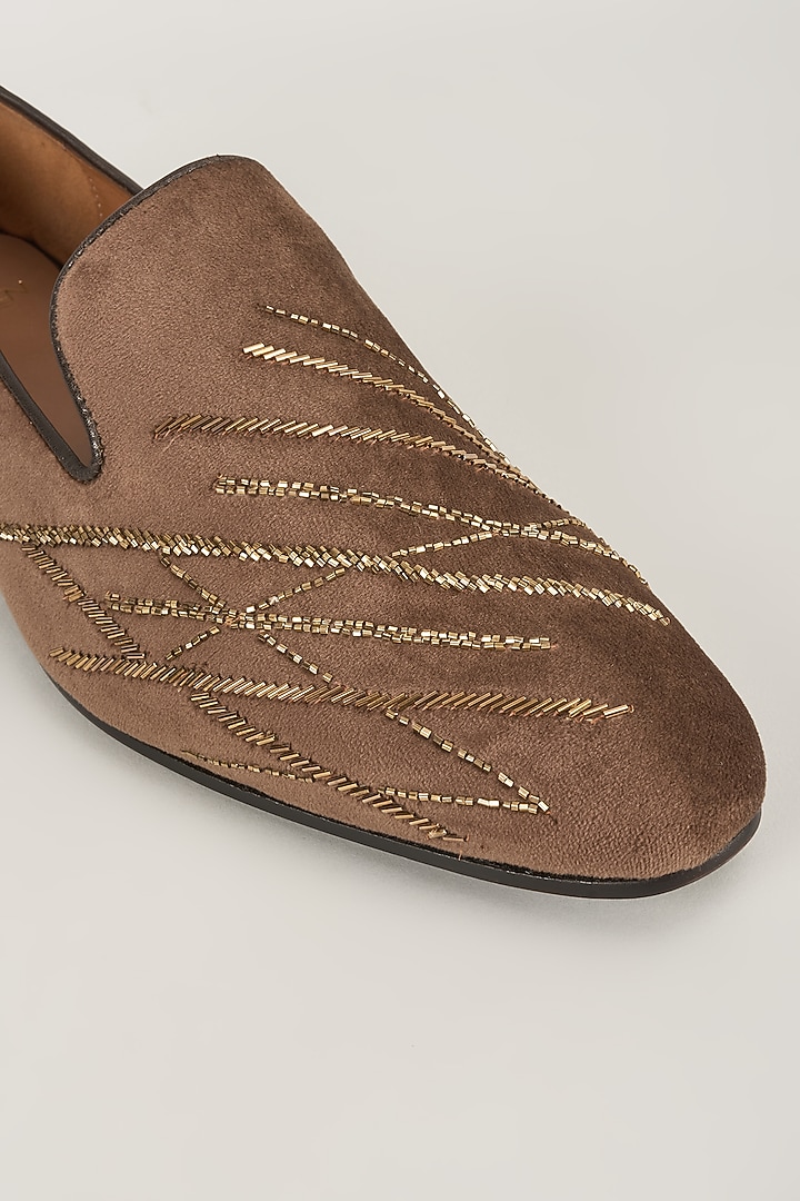Brown Velvet Loafers by ARTIMEN at Pernia's Pop Up Shop