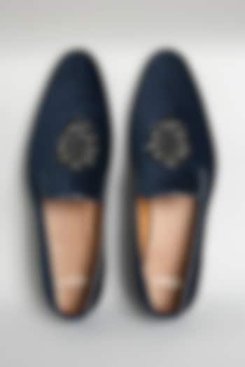 Blue Leather Loafers by ARTIMEN at Pernia's Pop Up Shop
