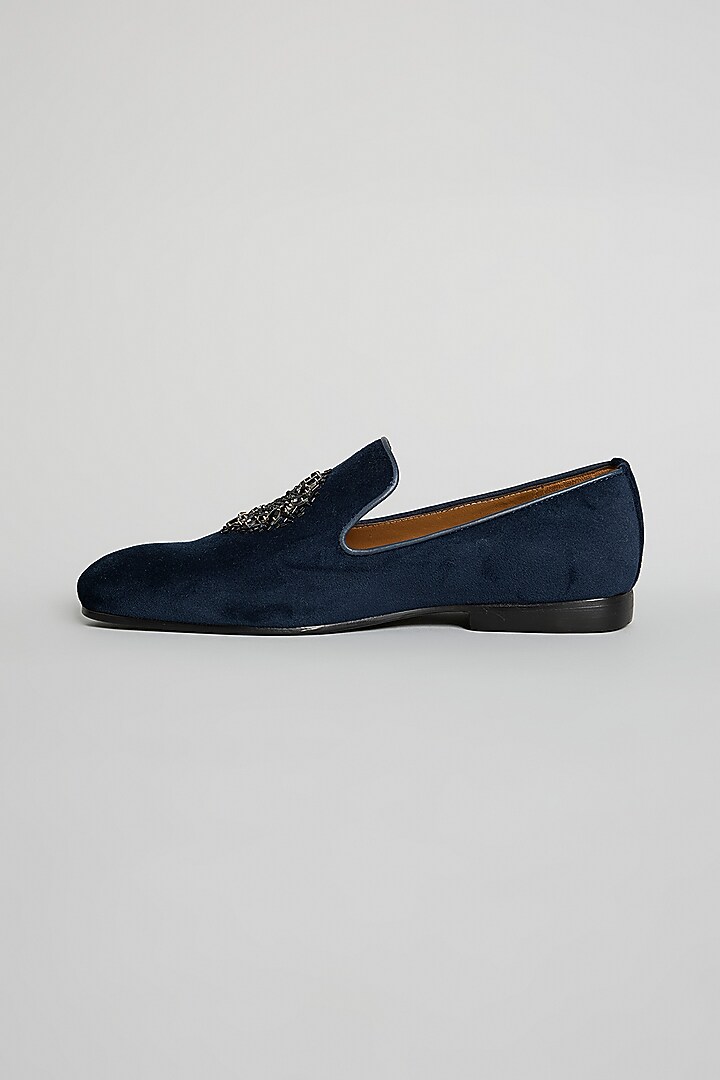 Blue Leather Loafers by ARTIMEN at Pernia's Pop Up Shop
