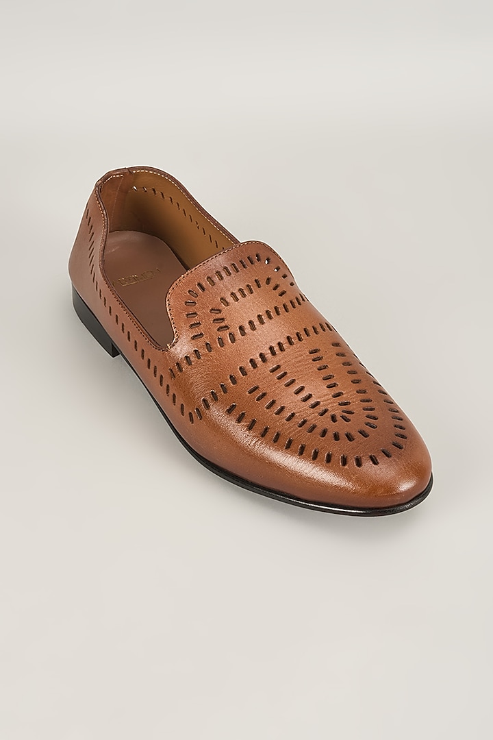 Tan Leather Loafers by ARTIMEN at Pernia's Pop Up Shop