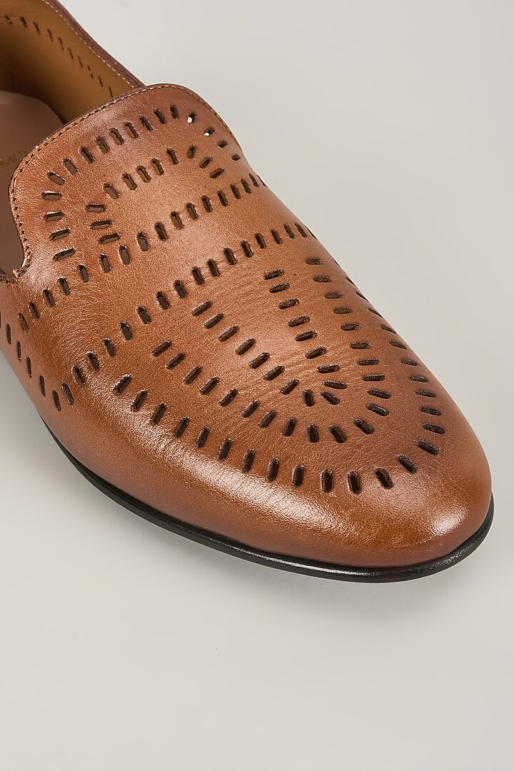 Tan Leather Loafers by ARTIMEN at Pernia's Pop Up Shop
