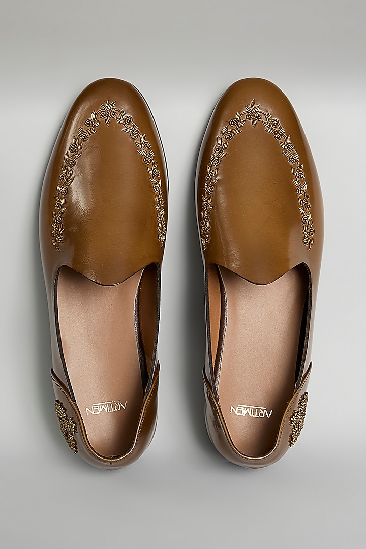 Brown Leather Loafers by ARTIMEN at Pernia's Pop Up Shop