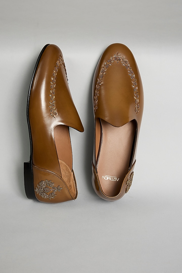 Brown Leather Loafers by ARTIMEN at Pernia's Pop Up Shop