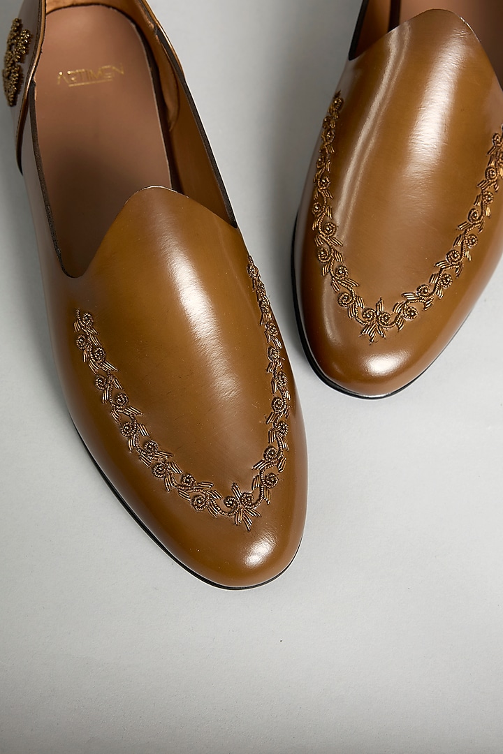 Brown Leather Loafers by ARTIMEN at Pernia's Pop Up Shop