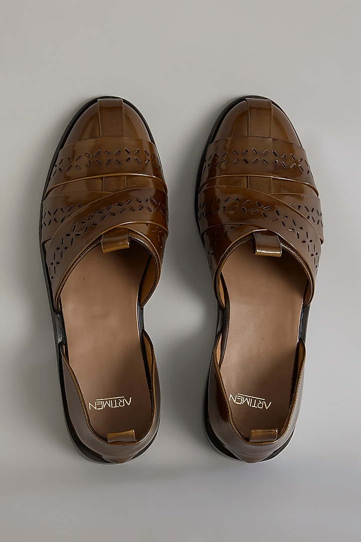 Brown Leather Shoes by ARTIMEN at Pernia's Pop Up Shop