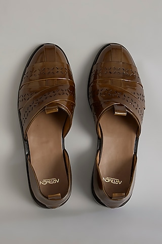 Brown Leather Shoes by ARTIMEN