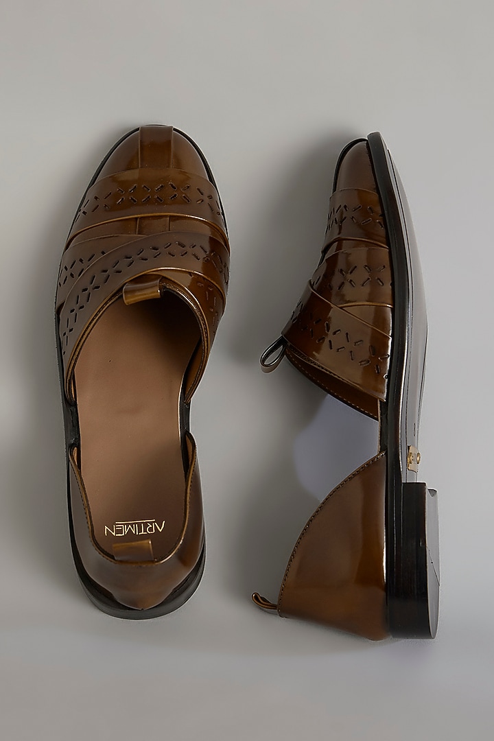 Brown Leather Shoes by ARTIMEN at Pernia's Pop Up Shop