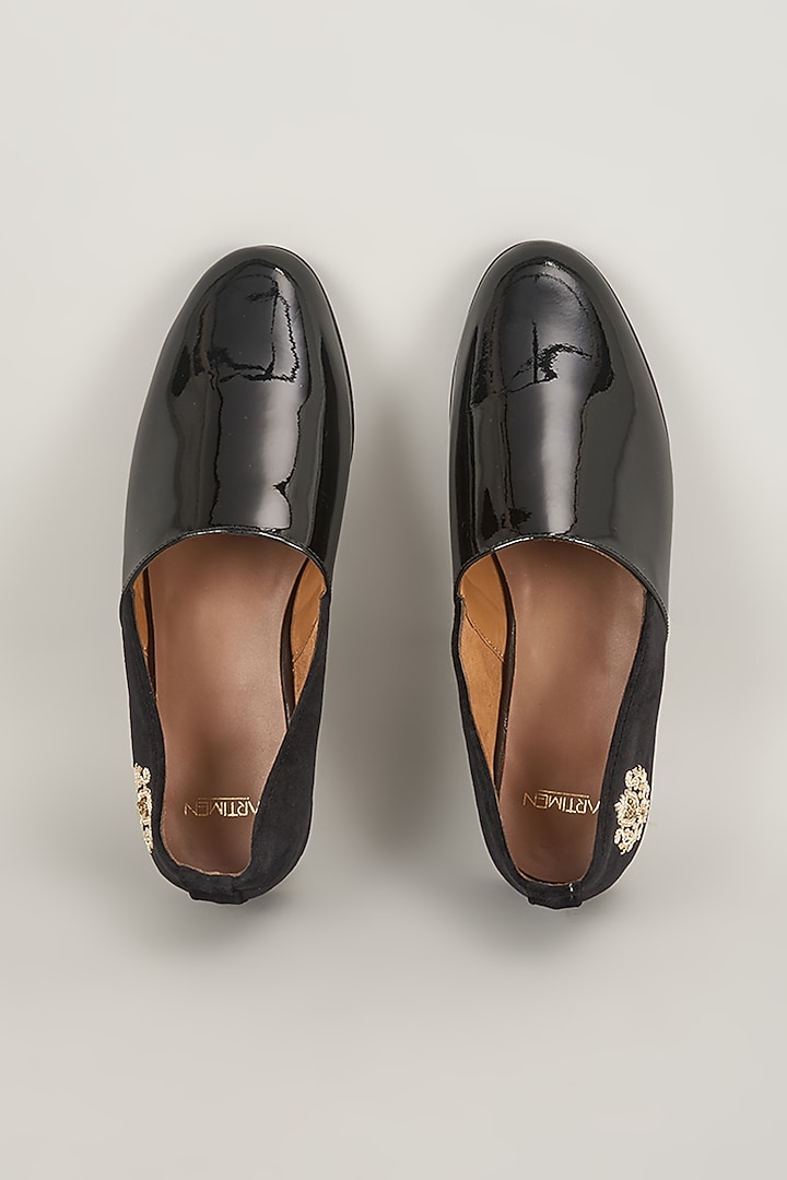 Black Patent Leather Loafers by ARTIMEN at Pernia's Pop Up Shop