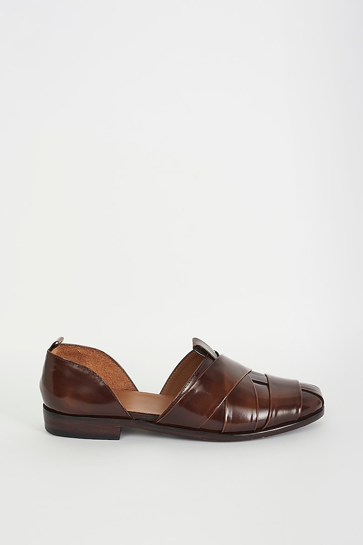 Brown Leather Sandals by ARTIMEN at Pernia's Pop Up Shop