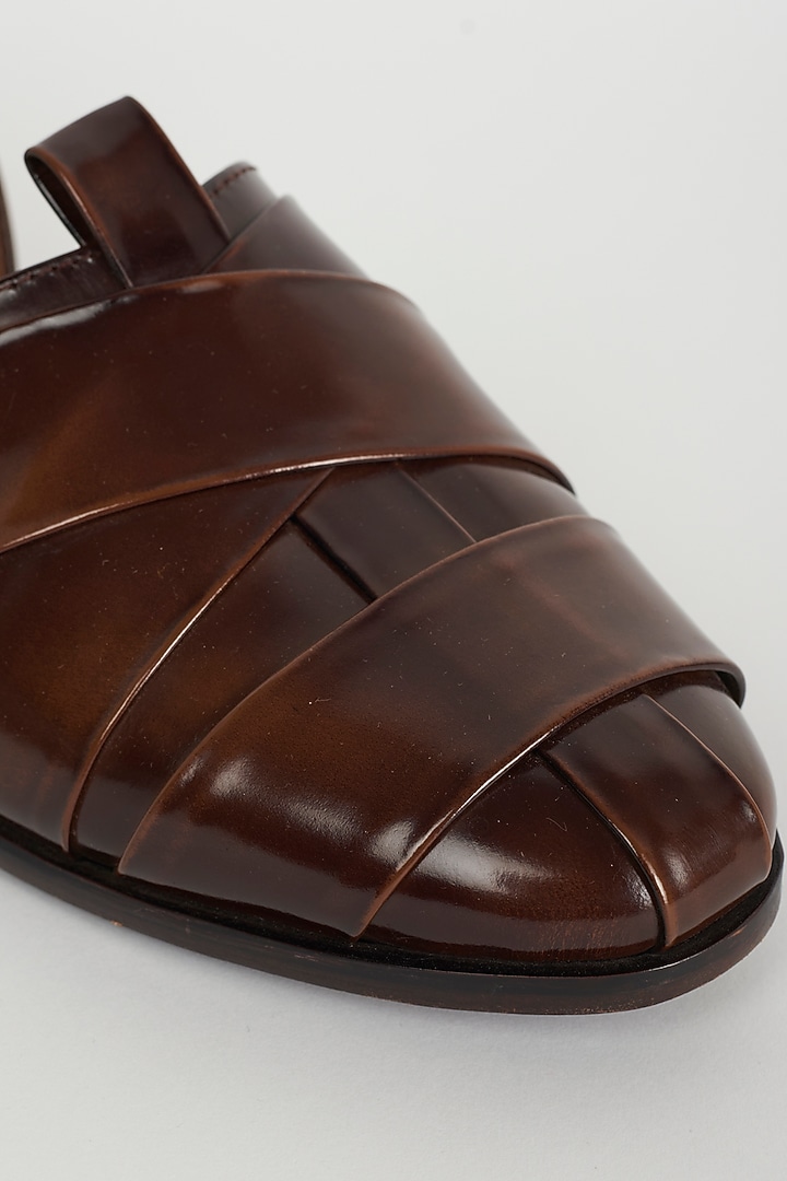 Brown Leather Sandals by ARTIMEN at Pernia's Pop Up Shop
