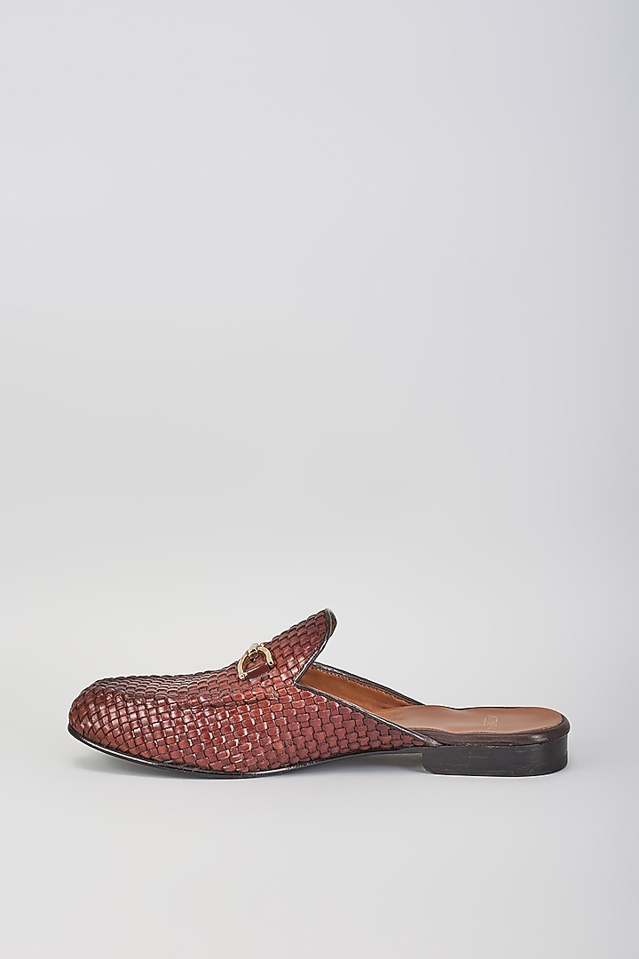 Brown Leather Handcrafted Loafers by ARTIMEN at Pernia's Pop Up Shop