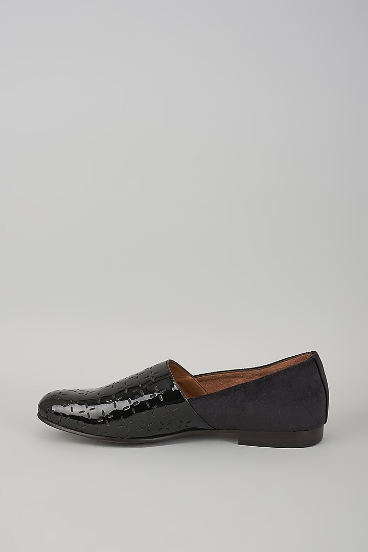Black Leather Handcrafted Loafers by ARTIMEN at Pernia's Pop Up Shop