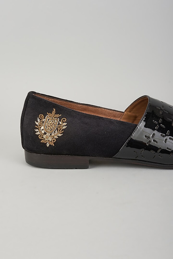 Black Leather Handcrafted Loafers by ARTIMEN at Pernia's Pop Up Shop