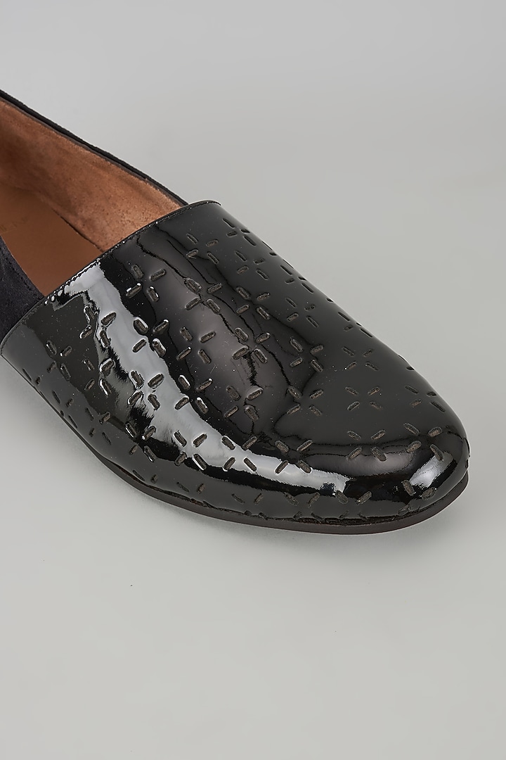 Black Leather Handcrafted Loafers by ARTIMEN at Pernia's Pop Up Shop