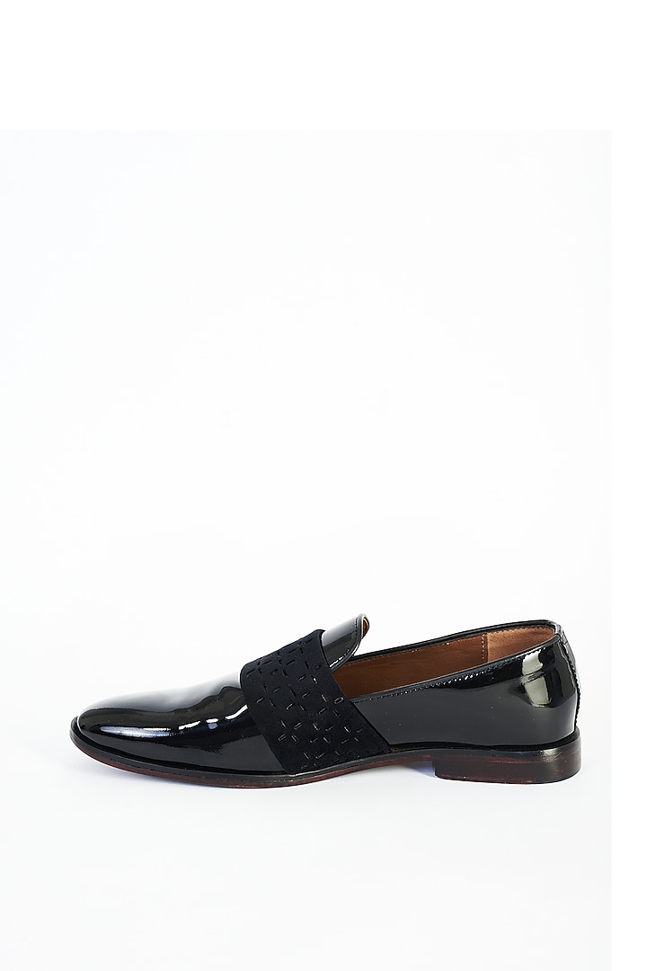 Black Patent Leather & Velvet Shoes by ARTIMEN at Pernia's Pop Up Shop