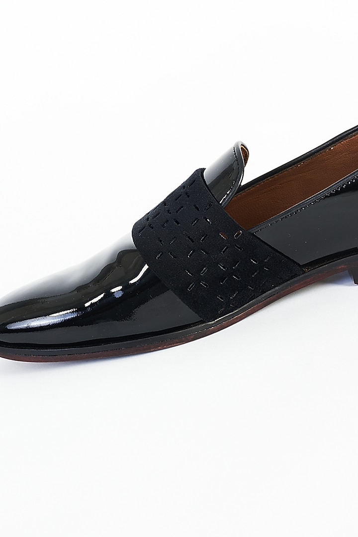Black Patent Leather & Velvet Shoes by ARTIMEN at Pernia's Pop Up Shop