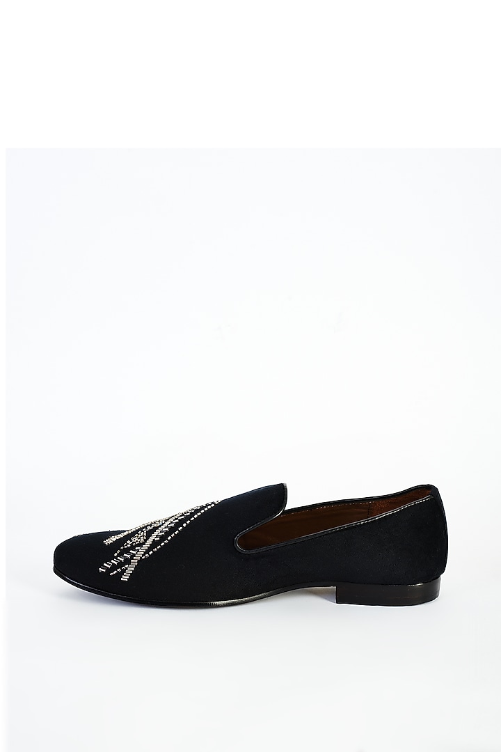 Black Velvet Embroidered Shoes by ARTIMEN at Pernia's Pop Up Shop
