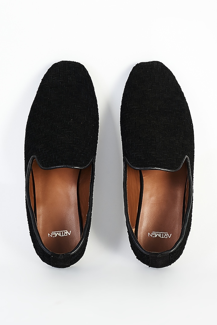 Black Suede Leather Shoes by ARTIMEN