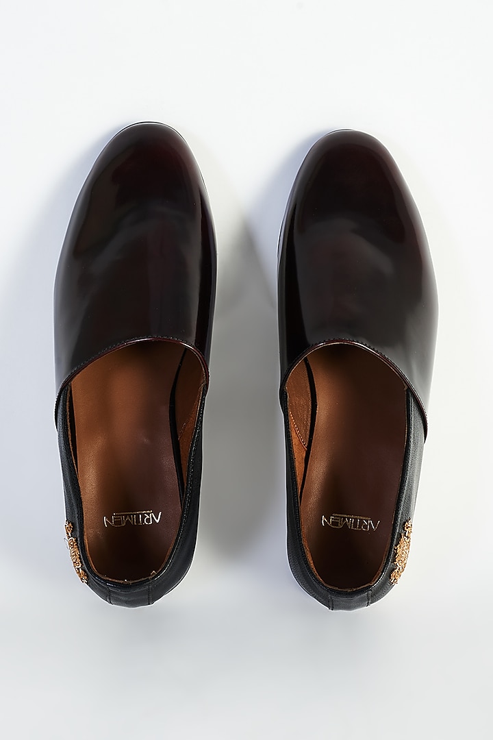 Brown Leather Shoes by ARTIMEN
