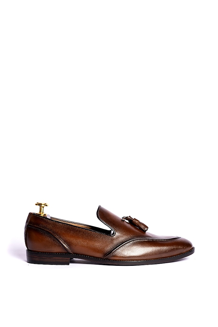 Burnt Brown Leather Loafers by ARTIMEN at Pernia's Pop Up Shop