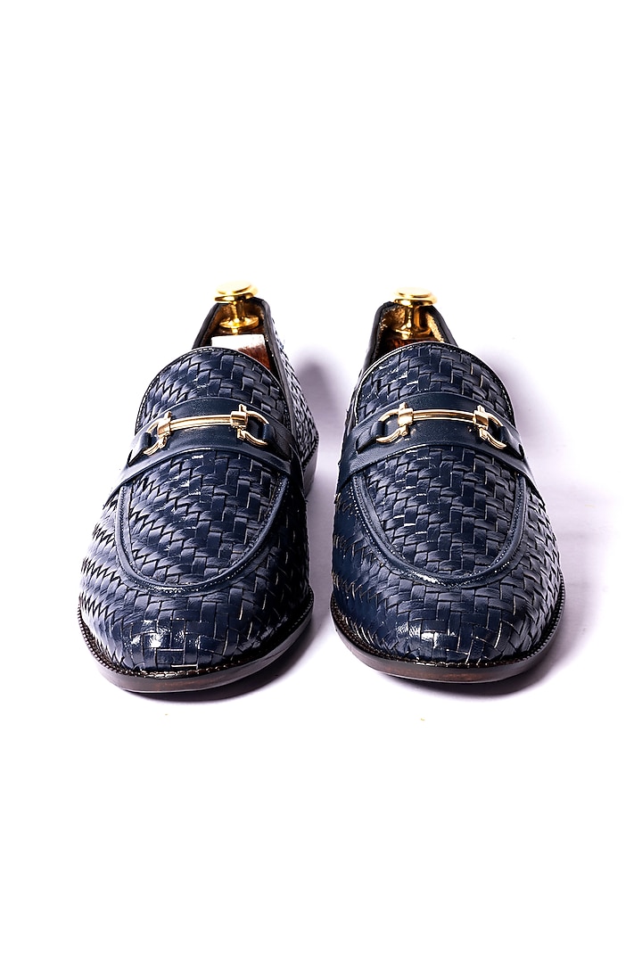 Blue Pure Leather Loafers by ARTIMEN at Pernia's Pop Up Shop