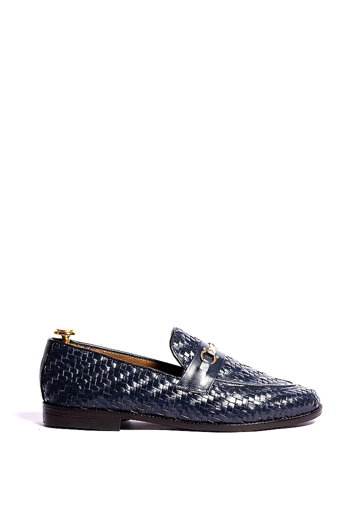 Blue Pure Leather Loafers by ARTIMEN at Pernia's Pop Up Shop