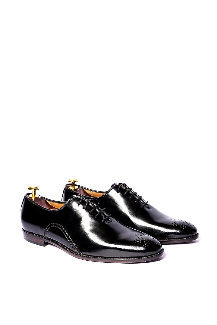 Black Leather Brogue Shoes by ARTIMEN at Pernia's Pop Up Shop