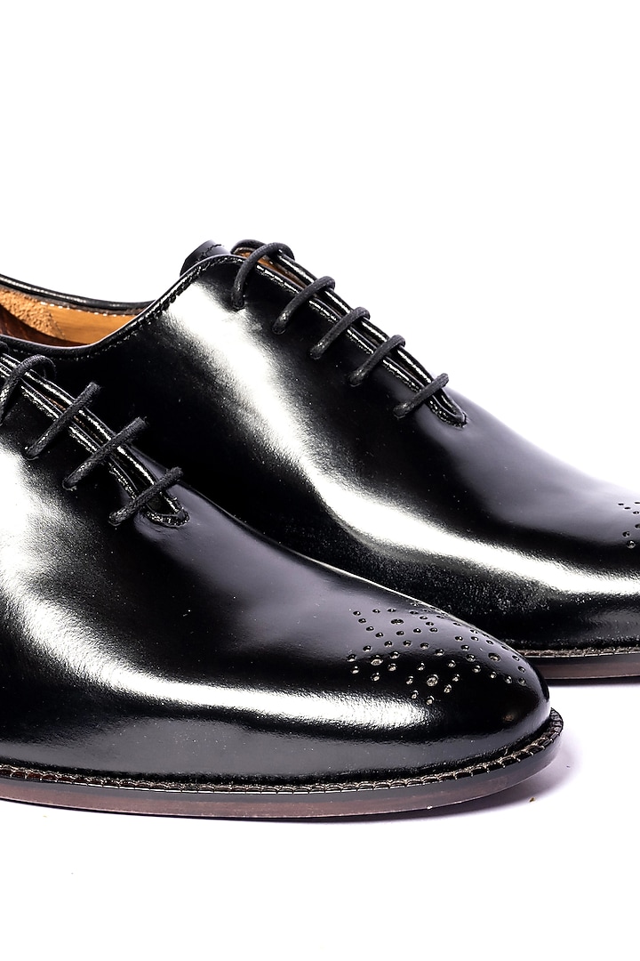 Black Leather Brogue Shoes by ARTIMEN at Pernia's Pop Up Shop
