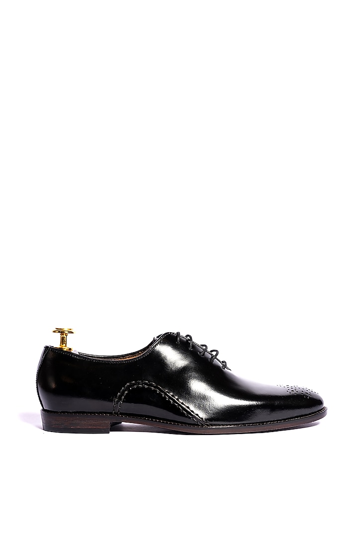 Black Leather Brogue Shoes by ARTIMEN at Pernia's Pop Up Shop