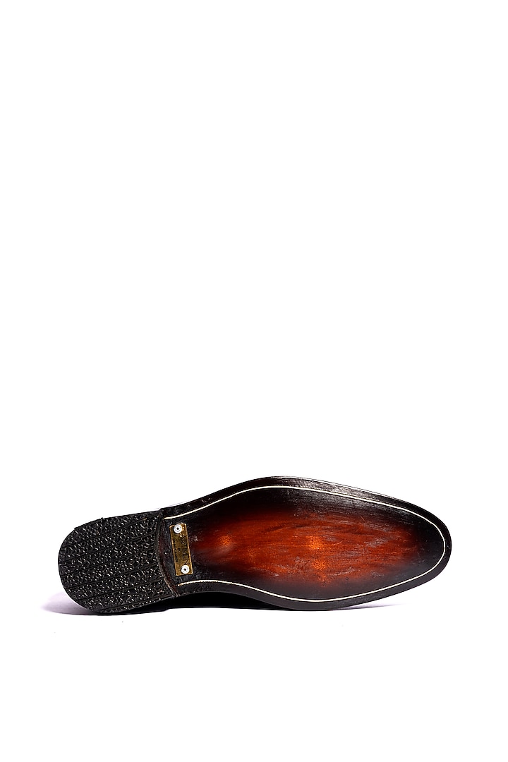 Black & Grey Leather Loafers by ARTIMEN at Pernia's Pop Up Shop
