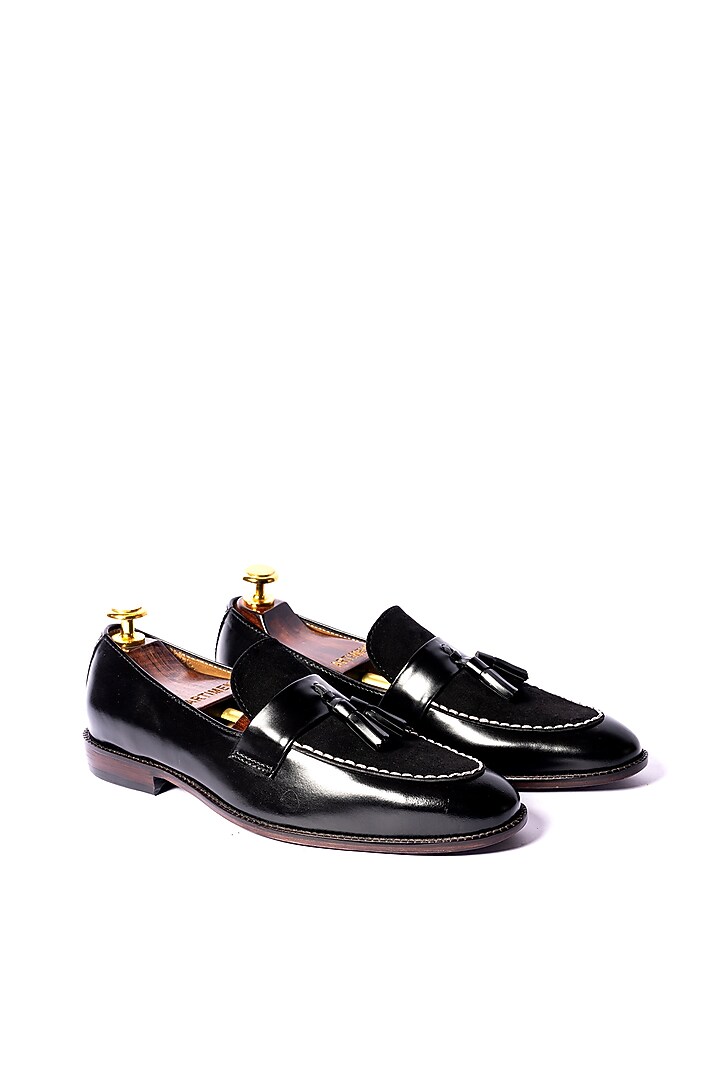 Black Suede & Leather Loafers by ARTIMEN at Pernia's Pop Up Shop