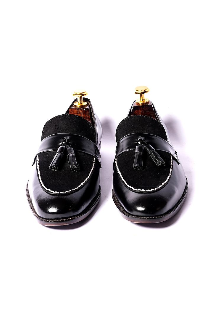 Black Suede Leather Loafers by ARTIMEN