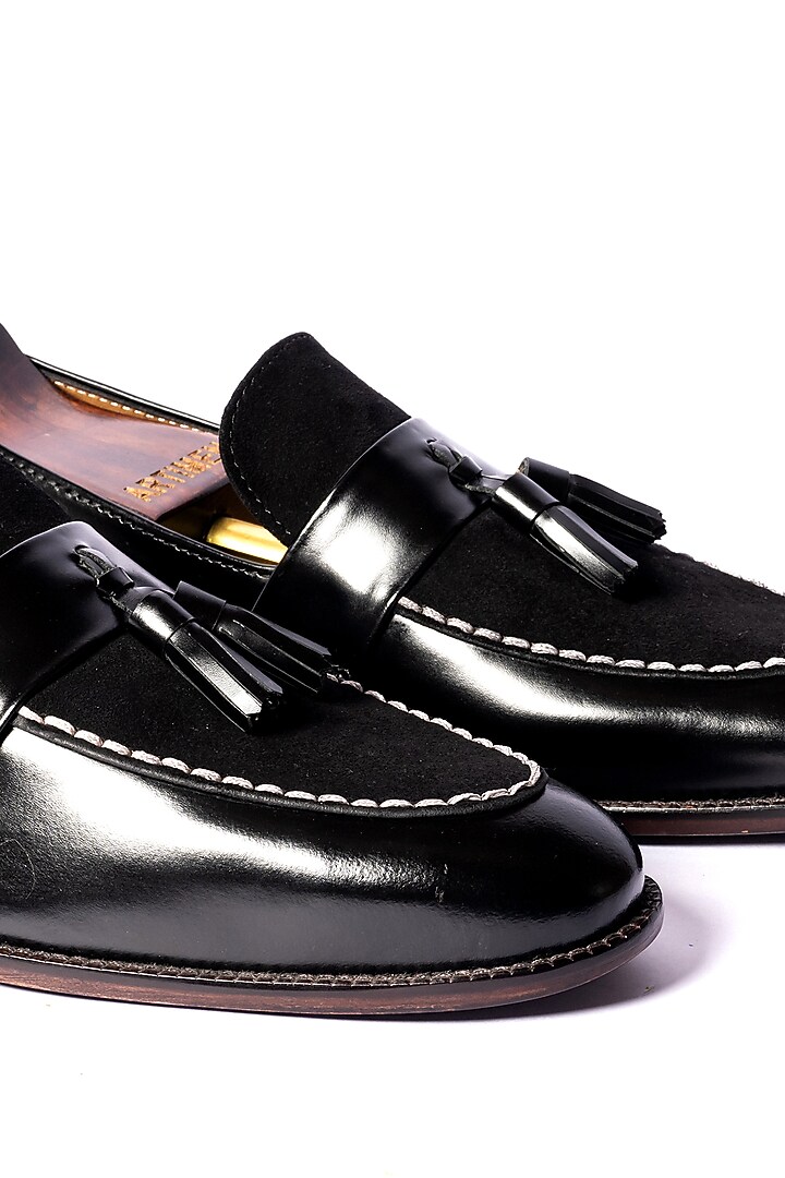 Black Suede & Leather Loafers by ARTIMEN at Pernia's Pop Up Shop