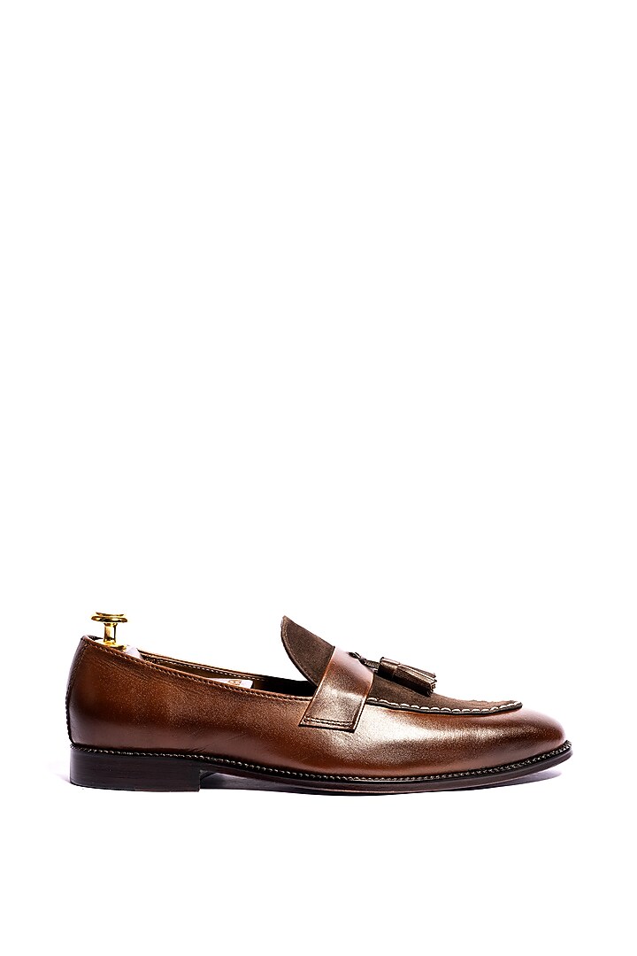 Brown Handcrafted Leather Loafers by ARTIMEN at Pernia's Pop Up Shop