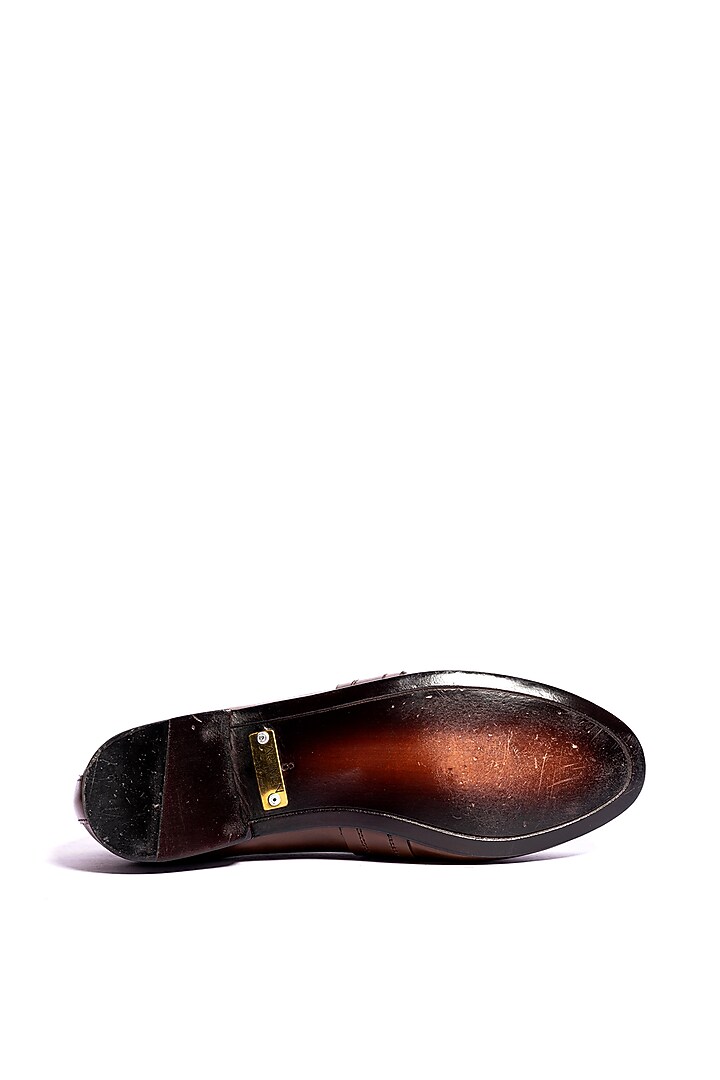 Green Leather Monk Loafers by ARTIMEN at Pernia's Pop Up Shop