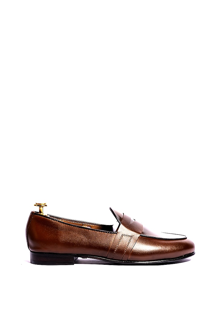 Burnt Tan Leather Loafers by ARTIMEN at Pernia's Pop Up Shop