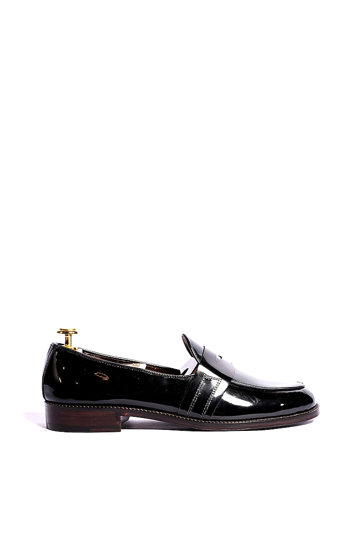 Black & Green Patent Leather Loafers by ARTIMEN at Pernia's Pop Up Shop