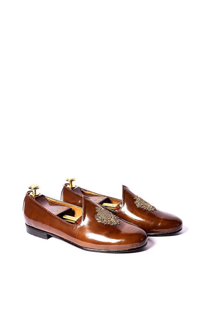 Burnt Brown Leather Loafers by ARTIMEN at Pernia's Pop Up Shop