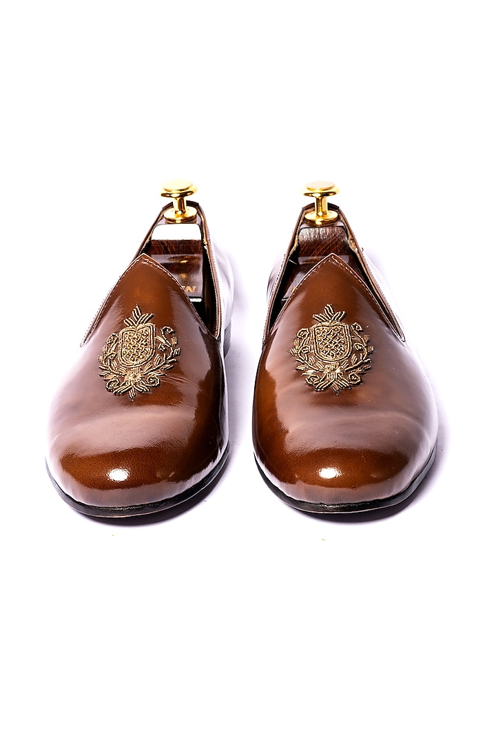 Burnt Brown Leather Loafers by ARTIMEN at Pernia's Pop Up Shop