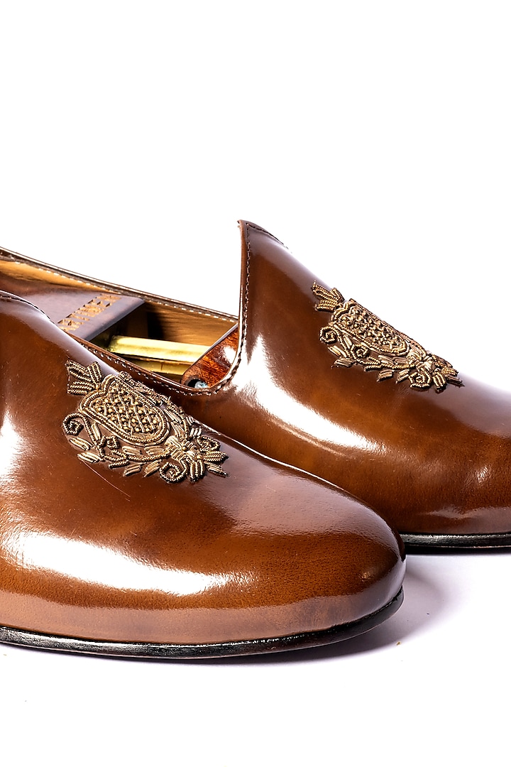 Burnt Brown Leather Loafers by ARTIMEN at Pernia's Pop Up Shop