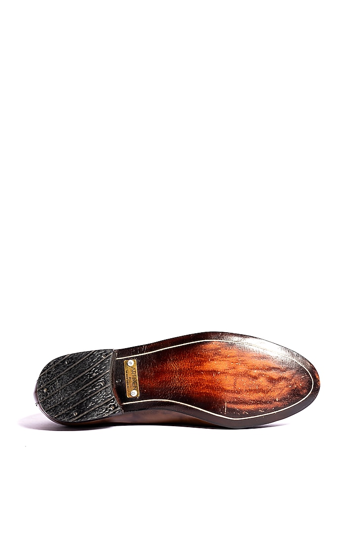 Burnt Brown Leather Loafers by ARTIMEN at Pernia's Pop Up Shop