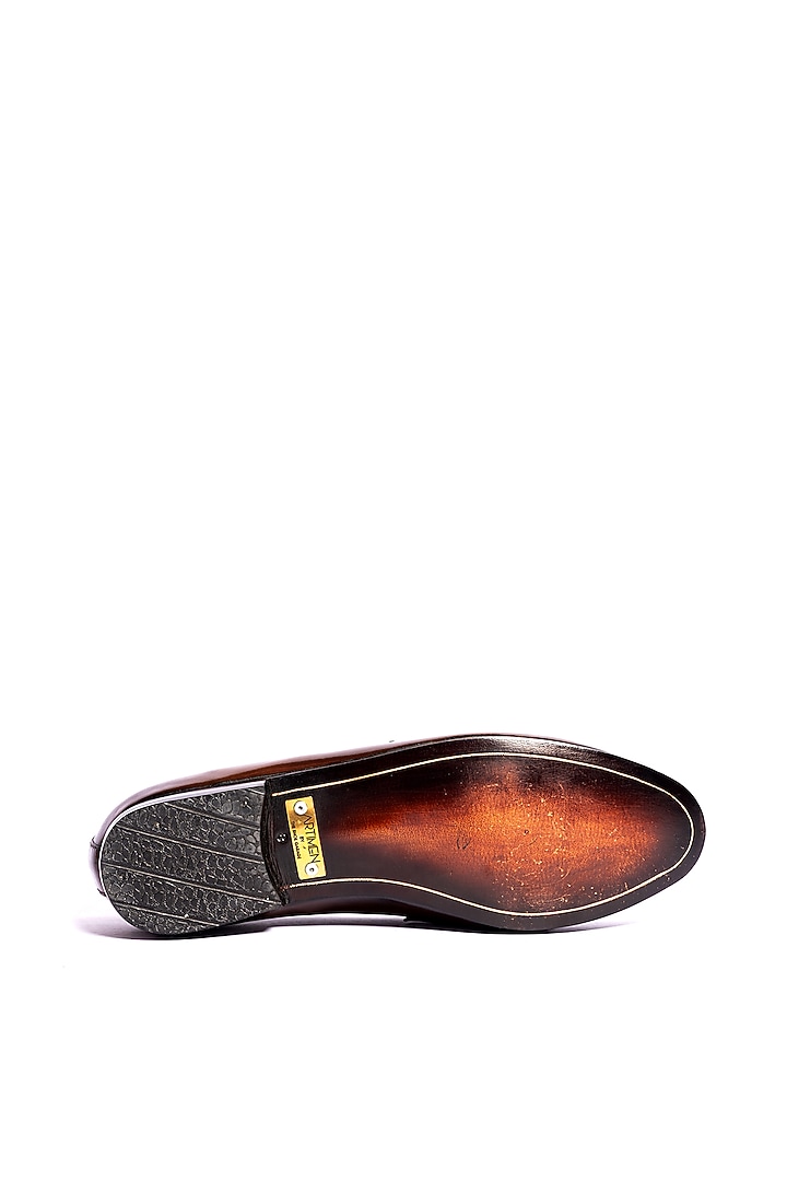 Brown Leather Horsebit Loafers by ARTIMEN at Pernia's Pop Up Shop