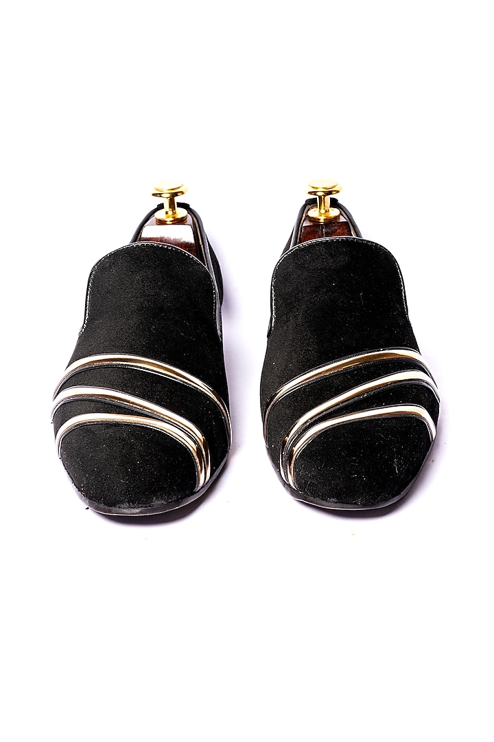 Black Leather Grippen Loafers by ARTIMEN