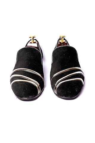 Black Leather Grippen Loafers by ARTIMEN