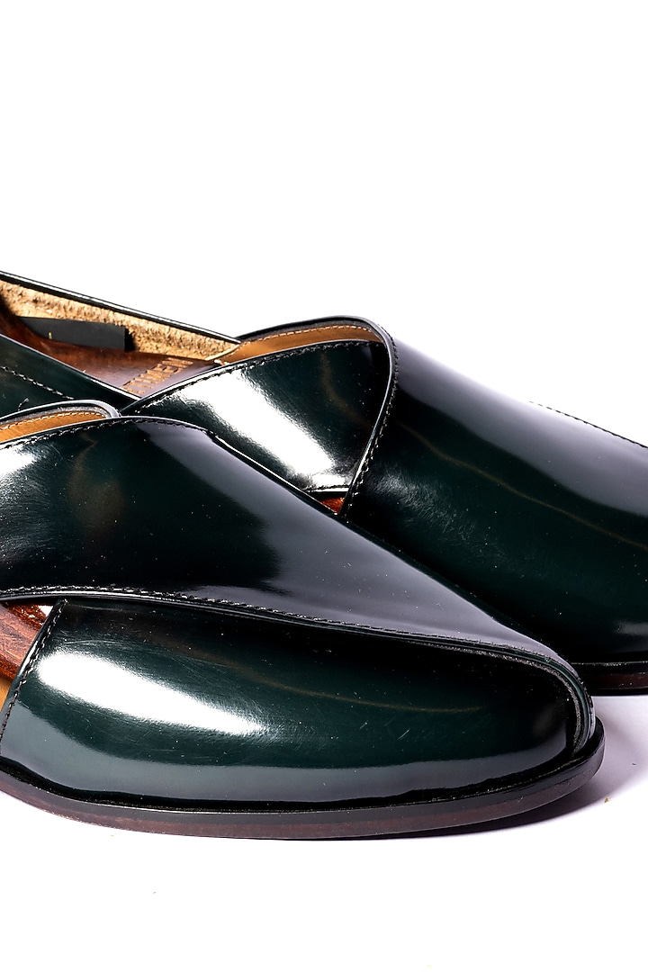 Green Leather Peshawari by ARTIMEN at Pernia's Pop Up Shop