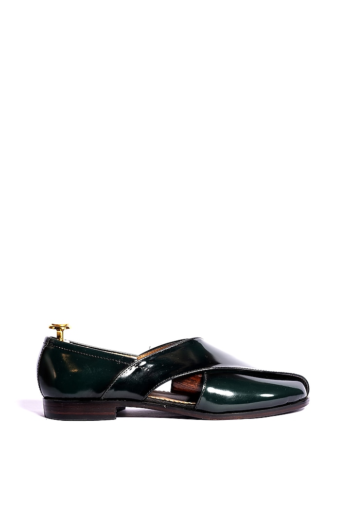 Green Leather Peshawari by ARTIMEN at Pernia's Pop Up Shop