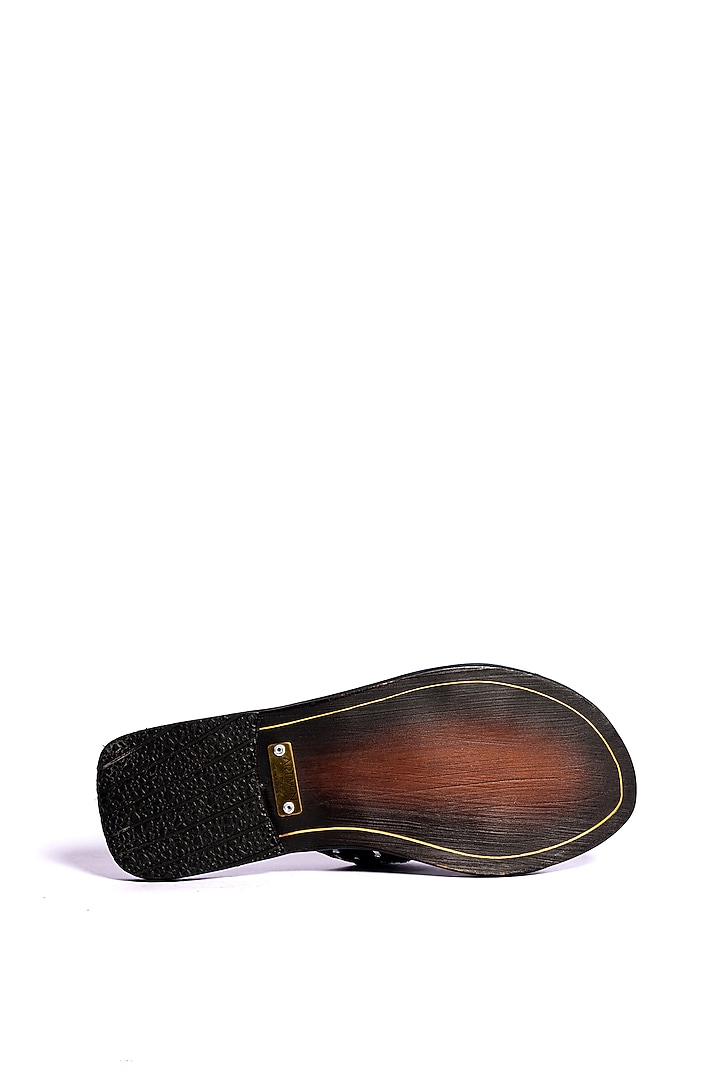 Black Leather Slippers by ARTIMEN at Pernia's Pop Up Shop