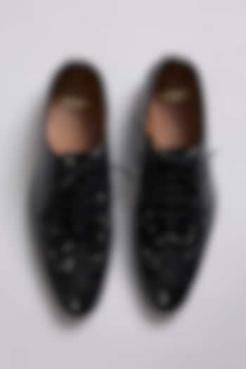 Black Patent Leather Oxford Shoes by ARTIMEN at Pernia's Pop Up Shop
