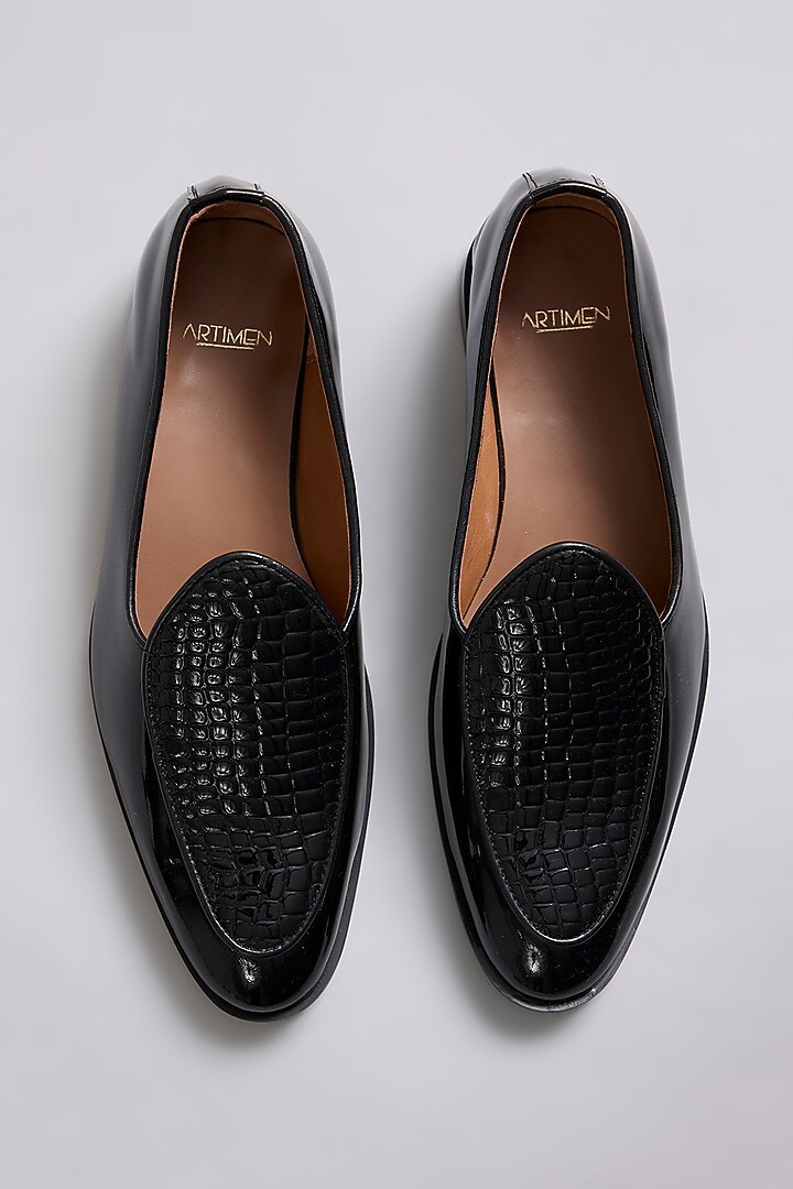 Black Patent Leather Loafers by ARTIMEN at Pernia's Pop Up Shop